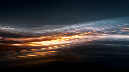 Poster - Mystical luminosity dances across a deep nocturnal horizon creating ethereal ribbons of light and energy flow