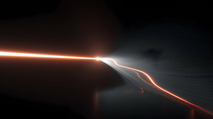 Poster - Dynamic visualization of light trails weaving through the darkness, showcasing futuristic luminescence and depth