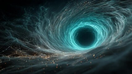 Poster - Futuristic Abstract Swirling Tunnel with Glowing Light Effects