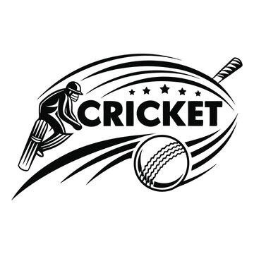 Monochrome Motion- Dynamic Cricket Emblem Logo