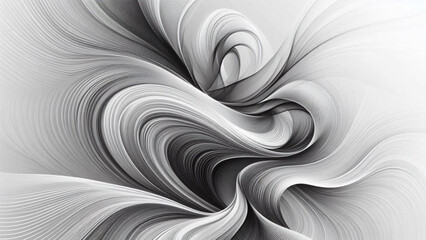 Poster - A refined monochrome wave background in grayscale with flowing curves and depth. Suitable for luxury branding, fashion, or editorial layouts.