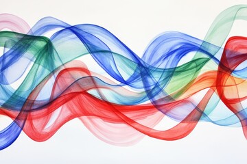Poster - Colorful Abstract Wave Design - Abstract of flowing colorful waves, red, blue, green, creating a dynamic and vibrant design. Perfect for backgrounds or artistic projects