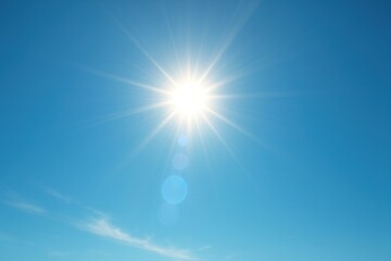 bright sun in clear sky.