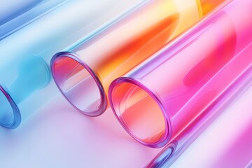 Poster - Colorful translucent tubes showcasing design potential for modern advertising concepts