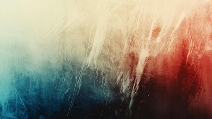 Poster - Bright hues of blue, red, and cream blend seamlessly, creating a stunning visual effect on a textured backdrop that suggests movement and depth