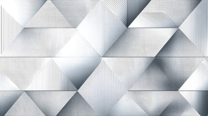 Poster - Abstract Geometric Silver Pattern - Stylish silver geometric pattern, ideal for modern designs, backgrounds, and textures. Clean lines and subtle shading create depth