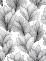 Poster - Elegant Monochrome Floral Pattern - pattern of grayscale stylized flowers, perfect for textile, wallpaper, or design. Elegant and sophisticated design