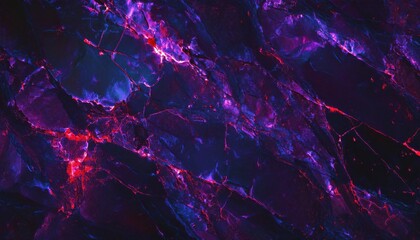 Poster -  abstract glowing crystal texture with neon red and blue lighting for web design, digital branding, backgrounds, posters, or print media graphics