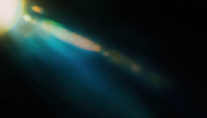 Aufkleber -  abstract light beam flare with teal and gold hues on dark background for web design, digital art, branding, posters, and multimedia backdrops