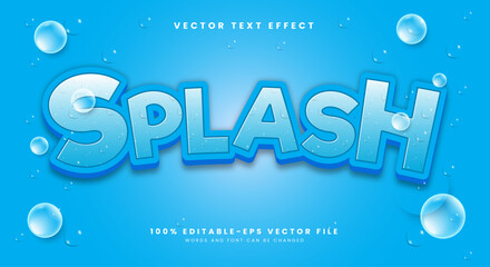 Aufkleber - Splash 3d editable text effect template Suitable for Bubble style