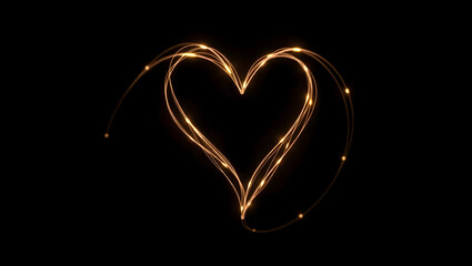 Fototapete - Abstract Glowing Heart Flux and Threads Intertwined