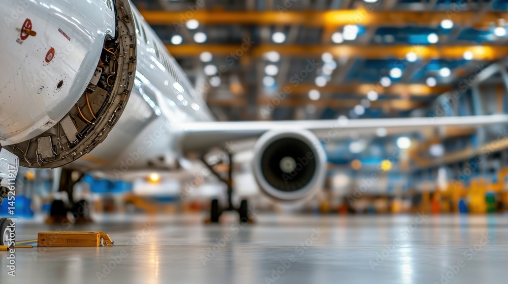 Airplane Inspection Concept, High Resolution Image of Aircraft Engine ...