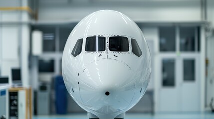 Poster - Airplane Inspection Concept, High-Tech Scanner Analyzing Aerodynamics in Precision for Aircraft Design and Engineering Innovations