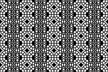 Poster - Abstract seamless intricate lace pattern. Black and white repeatable luxury, elegant pattern design.