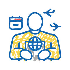 Wall Mural - travel planner icon doodle illustration