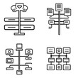© Md - Four Abstract Network Diagrams in Outline Style with Transparent Background