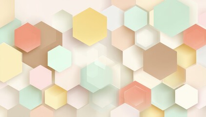 Fototapete - Abstract Pastel Hexagon Pattern Background