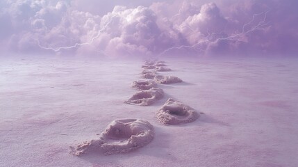 Poster - Ethereal Mindfulness Journey Transcendent Spiritual Growth Pathway with Soft Lavender Metaphysical Landscape - Wellness Meditation and Personal Development Visual Narrative