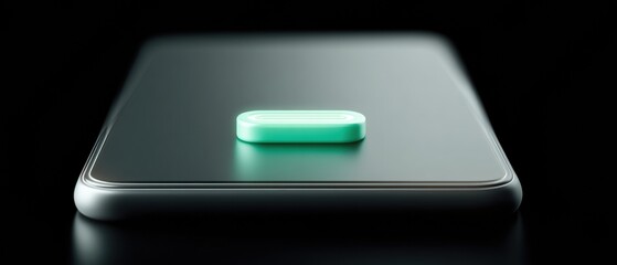 Leinwandbilder - Cyberpunk Energy Optimization Minimalist Green Battery Icon Visualizing Smart Tech Efficiency and Next-Gen Digital Power Management