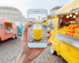 Aufkleber - Urban Food Experience Mobile of Street Market Fresh Juice - Digital Content Creation and Social Media Trendsetting for Millennial Lifestyle Branding