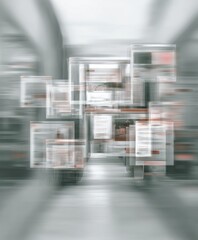 Aufkleber - Digital Overload Blurred Browser Chaos - Gen Z Productivity Anxiety and Modern Workplace Information Overwhelm in Hyper-Connected Tech Landscape