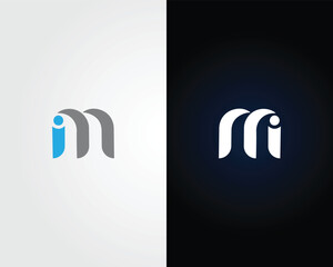 Poster - Abstract Letter Mi or iM Logo Design Minimalist Vector Template.