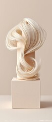Leinwandbilder - Sculptural Hair Extensions Showcase Minimalist Aesthetic Meets High-Performance Haircare - Avant-Garde Texture Innovation for Premium Wellness Branding