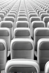 Poster - Minimalist Aviation Design Symmetrical Jet Seating Exploring Ergonomic Efficiency in Modern Mass Transportation Infrastructure