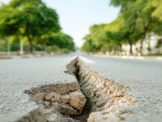 Poster - Climate Resilience Insights Urban Infrastructure Vulnerability - Seismic Risk Visualization of Cracked Asphalt Revealing Environmental Transformation Challenges