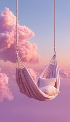 Aufkleber - Ethereal Wellness Escape Holographic Cloud Hammock Visualizing Digital Mindfulness - Immersive Relaxation Tech for Mental Health and Creative Recovery