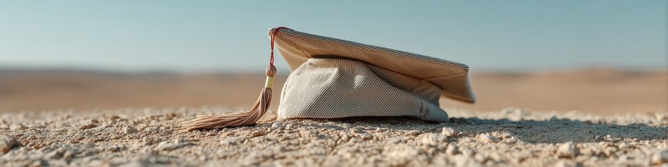 Aufkleber - Minimalist Desert Knowledge Aesthetic Weathered Book Symbolizing Learning Journey, Resilience and Intellectual Exploration in Vast Existential Landscape