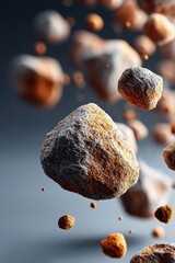 Poster - Cosmic Debris Visualization High-Resolution Meteorite Fragments in Cinematic Space - Advanced Scientific Visualization for Educational and Digital Media Platforms