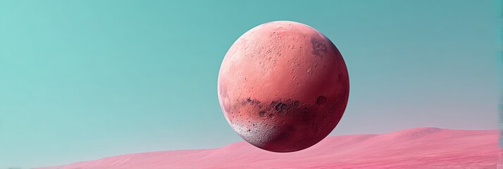 Poster - Pastel Mars Immersive Cosmic Visualization for Next-Gen Space Exploration, Digital Innovation and Futuristic Planetary Research Concepts