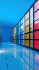 Leinwandbilder - Prismatic Digital Infrastructure Modern Data Center Visualization with Immersive Architectural Design - Next-Gen Cloud Computing Aesthetic and Technological Innovation