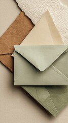 Aufkleber - Minimalist Communication Aesthetics Soft Earth-Toned Envelope Design for Digital Marketing, Sustainable Branding and Modern Messaging Concepts