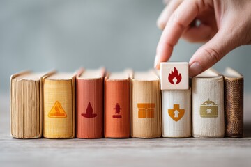 Leinwandbilder - Minimalist Risk Management Interactive Safety Cube Selection Revealing Strategic Prevention Insights for Modern Business Resilience and Adaptive Workplace Protection