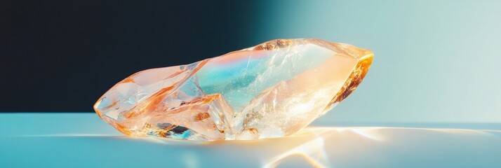 Poster - Luminescent Mineral Fusion Translucent Crystal Sculpture Redefining Luxury Material Design for High-End Wellness and Digital Creative Spaces