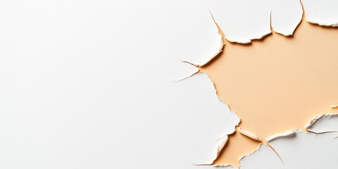Poster - Minimalist Textural Breakthrough Deconstructed Paper Reveal in Soft Neutral Palette - Contemporary Design Metaphor for Innovation and Transformation