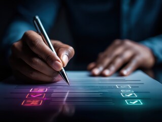 Leinwandbilder - Immersive Digital Compliance Next-Gen Governance Solutions with AI-Enhanced Certification Workflow for Enterprise Risk Management