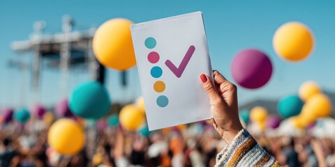Poster - Vibrant Verification Dynamic Certification Celebration with Bold Color Palette - Next-Gen Approval Experience in Immersive Marketing Landscape