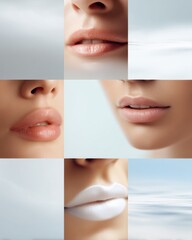Aufkleber - Minimalist Lip Diversity Next-Gen Beauty Editorial Exploring Texture, Tone, and Expressive Makeup Artistry for Contemporary Cosmetic Campaigns