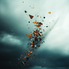 Fototapete - Quantum Deconstruction Moody Abstract Explosion of Textural Fragments Capturing Digital-Age Fragmentation and Dynamic Transformation in High-Resolution Cinematic Style