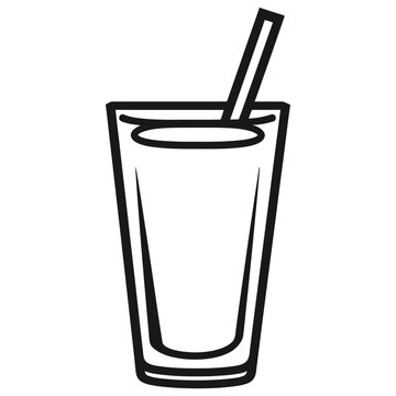 Cocktail glass and straw on cutting board vector illustration graphic design