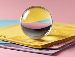 Aufkleber - Chromatic Finance Visualization Crystal Transparency Meets Global Currency Design - Innovative Economic Storytelling for Digital Branding Strategies