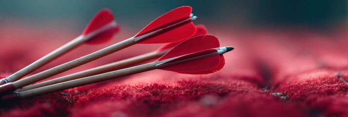 Poster - Precision Mastery High-Performance Archery Arrows Symbolizing Peak Performance, Mental Focus, and Professional Athletic Excellence in Ultra-Sharp Macro Detail