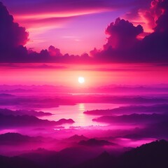 Wall Mural - pink and the distant horizon
