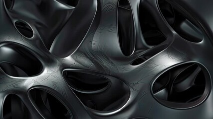 Poster - Discover unique black organic shapes with hollow forms, highlighting a captivating interplay of textures in this design