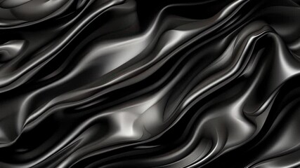 Poster - Discover the mesmerizing flow and shine of black silk fabric as it moves gracefully, showcasing its rich textures and elegance