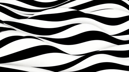 Poster - Abstract design features flowing black and white waves, creating a captivating visual effect suitable for diverse interior styles