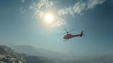 a helicopter flying in the sky